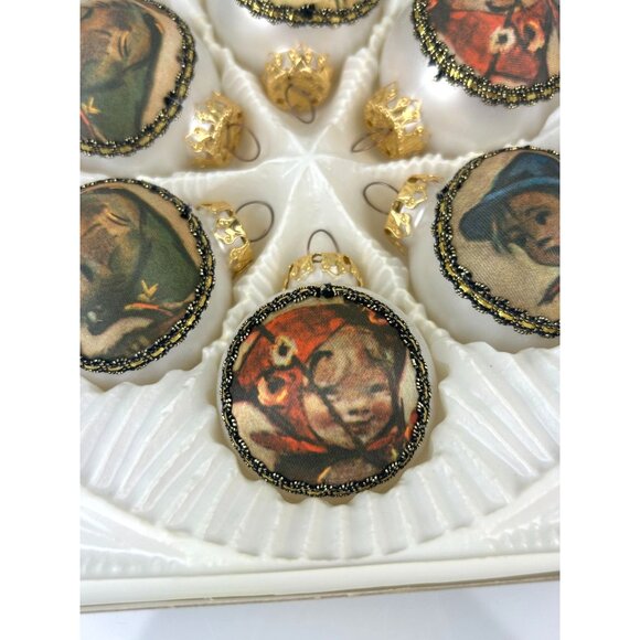 Hummel Set of 6 Vintage Christmas Ball Ornaments West Germany Original Box Decor - Picture 5 of 15